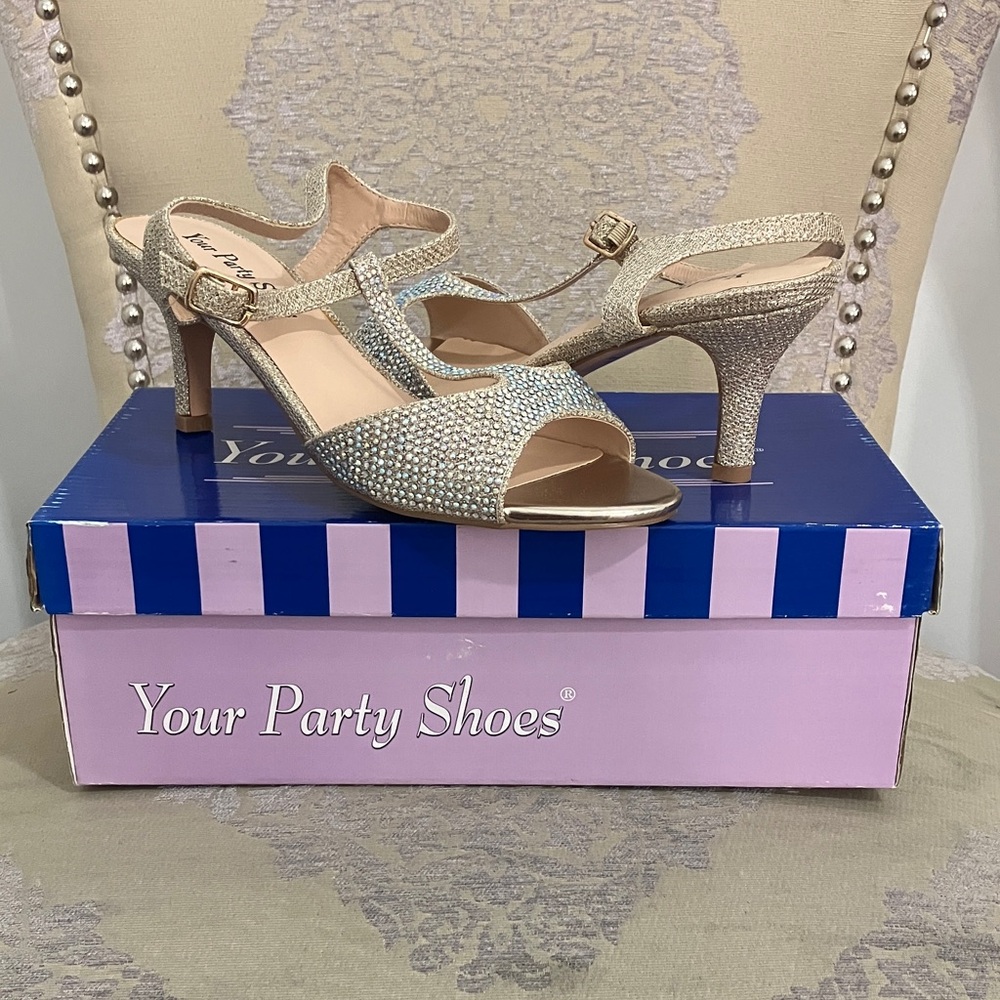 Your Party Shoes Glittering Champagne Heels